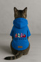 Printed Dog and Cat Clothing & Dress with Fleece Inside - Blue Color K Hooded Hoodie B1E8C - 3