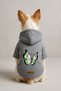 Printed Dog and Cat Clothing & Dress with Fleece Inside - Gray Color K Hooded Hoodie B98A7