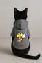 Printed Dog and Cat Outfit & Dress with Fleece Inside - Grey Color K Hooded Hoodie B527B - 3
