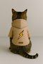 Printed Fleece Inside Dog and Cat Clothing & Dress - Beige Color K Hooded Hoodie B8122 - 3