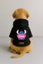 Printed Dog and Cat Clothing & Dress with Fleece Inside - Black Color K Hooded Hoodie B1C8D