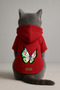 Printed Dog and Cat Clothing & Dress with Fleece Inside - Red Color K Hooded Hoodie B98A7 - 3