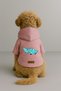 Printed Dog and Cat Outfit & Dress with Fleece Inside - Pink Color K Hooded Hoodie B3818 - 2