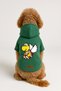 Printed Dog and Cat Clothing & Dress with Fleece Inside - Green Color K Hooded Hoodie B527B - 2