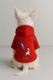 Printed Dog and Cat Clothing & Dress with Fleece Inside - Red Color K Hooded Hoodie B9989