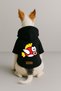 Printed Dog and Cat Clothing & Dress with Fleece Inside - Black Color K Hooded Hoodie B7F3C - 2
