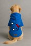 Printed Dog and Cat Outfit & Dress with Fleece Inside - Blue Color K Hooded Hoodie Bea80 - 2