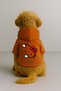 Printed Dog and Cat Clothing & Dress with Fleece Inside - Orange Color K Hooded Hoodie Bea80