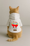 Printed Dog and Cat Outfit & Dress with Fleece Inside - White Color K Hooded Hoodie Bc8A5 - 3