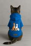 Printed Dog and Cat Clothing & Dress with Fleece Inside - Blue Color K Hooded Hoodie B7112 - 3