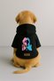 Printed Dog and Cat Clothing & Dress with Fleece Inside - Black Color K Hooded Hoodie Bdfc0