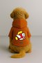 Printed Dog and Cat Clothing & Dress with Fleece Inside - Orange Color K Hooded Hoodie B7F3C