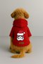Printed Dog and Cat Clothing & Dress with Fleece Inside - Red Color K Hooded Hoodie B6F11 - 2