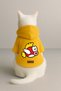 Printed Dog and Cat Clothing & Dress with Fleece Inside - Yellow Color K Hooded Hoodie B7F3C - 3