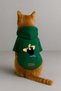 Printed Dog and Cat Clothing & Dress with Fleece Inside - Green Color K Hooded Hoodie B2C0A - 3