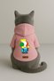 Printed Dog and Cat Clothing & Dress with Fleece Inside - Pink Color K Hooded Hoodie B17F0 - 3