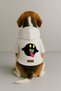 Printed Dog and Cat Clothing & Dress with Fleece Inside - White Color K Hooded Hoodie Bc3E5