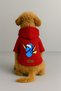 Printed Dog and Cat Clothing & Dress with Fleece Inside - Red Color K Hooded Hoodie B11Ad - 2