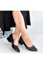 Nitya Black Printed Patent Leather Heeled Shoes - 4