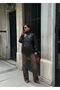 Zr Model Mock Neck Lined Leather Jacket with Zippered Epaulettes Detail - 2
