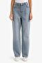 90's Wide Leg High Waist Blue Women's Jean Pants G1404Ax/Nm28 - 3