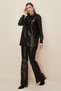 Artificial Leather Shirt Tunic 46063 - 3