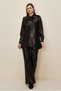 Artificial Leather Shirt Tunic 46063 - 2