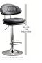 2PCS Adjustable High-Back Swivel Bar Stools with Footrest (360°) - 3