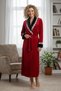 Royal Soft Long Velvet Dressing Gown with Collar and Sleeve Detail - 2