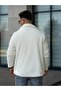 Unisex White Plush Shirt Collar Buttoned Double Pocket Regular Fit Wersoft Fleece Fabric - 2