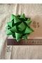 Bow Green Matte Star Ornament Gift Package Decoration Set of 10 - Raffia Adhesive 10cm - 2