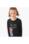 Girls Round Neck T-shirt with Bear Print - Cotton - Long Sleeves - 4