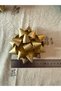 Bow Gold Star Ornament Gift Package Decoration Set of 10 - Raffia Adhesive 10cm - 3