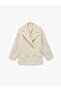 Long Sleeve Pocketed Buttoned Double-Breasted Collar Coat - 3