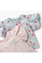 Flamingo Print T-shirt with Puff Sleeves - Set of 2 - 4
