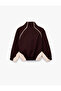 Color Block Mock Neck Long Sleeve Zipper Jacket - 2