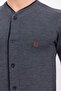 Men's Anthracite Buttoned Full-Length Special Design Jacquard Winter Long Sleeve Cotton Pajama Set - 7