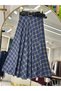 Plaid Patterned Full-Length Belted Cashmere Skirt /Stylish and Comfortable Cut - 3