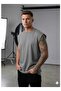 Men's Zero Sleeve Plain Unprinted Sleeveless Sports T-Shirt - 2