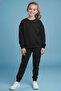 Girls' Boston Printed Crew Neck Tracksuit Set – Black & Grey - 5