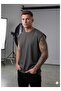 Men's Zero Sleeve Plain Unprinted Sleeveless Sports T-Shirt