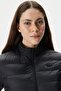Quilted Synthetic Fill Jacket Mock Neck Black Women's Coat - 3