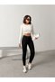Black Linen Tight-Leg Pants - 6