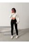 Black Linen Tight-Leg Pants