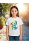Cute Dinosaur Eating Ice Cream Printed Short Sleeve Unisex T-Shirt (Ages 4-13) - 4