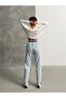 Ice Cream High Waist Double Button Waistband Drawstrap Mom Jeans - 5