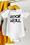 Rockroll Gift Short Sleeve Snap Fastener Baby Bodysuit