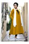 Winter, Dress or long blouse, Plain, tie on the chest, pockets, Round Collar, Brushed wool, Casual - 3