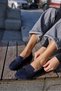 Ribalta Women's Navy Blue Leather Suede Ballerinas - 2