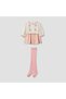 Floral Print Dress with Cardigan and Tights - 3